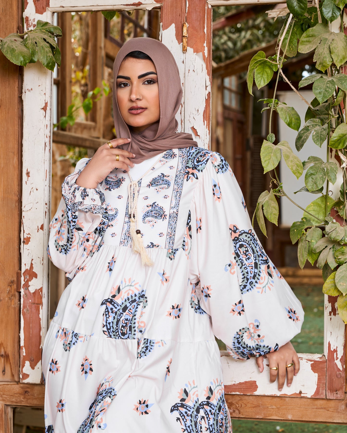 Off-white Paisley Dress