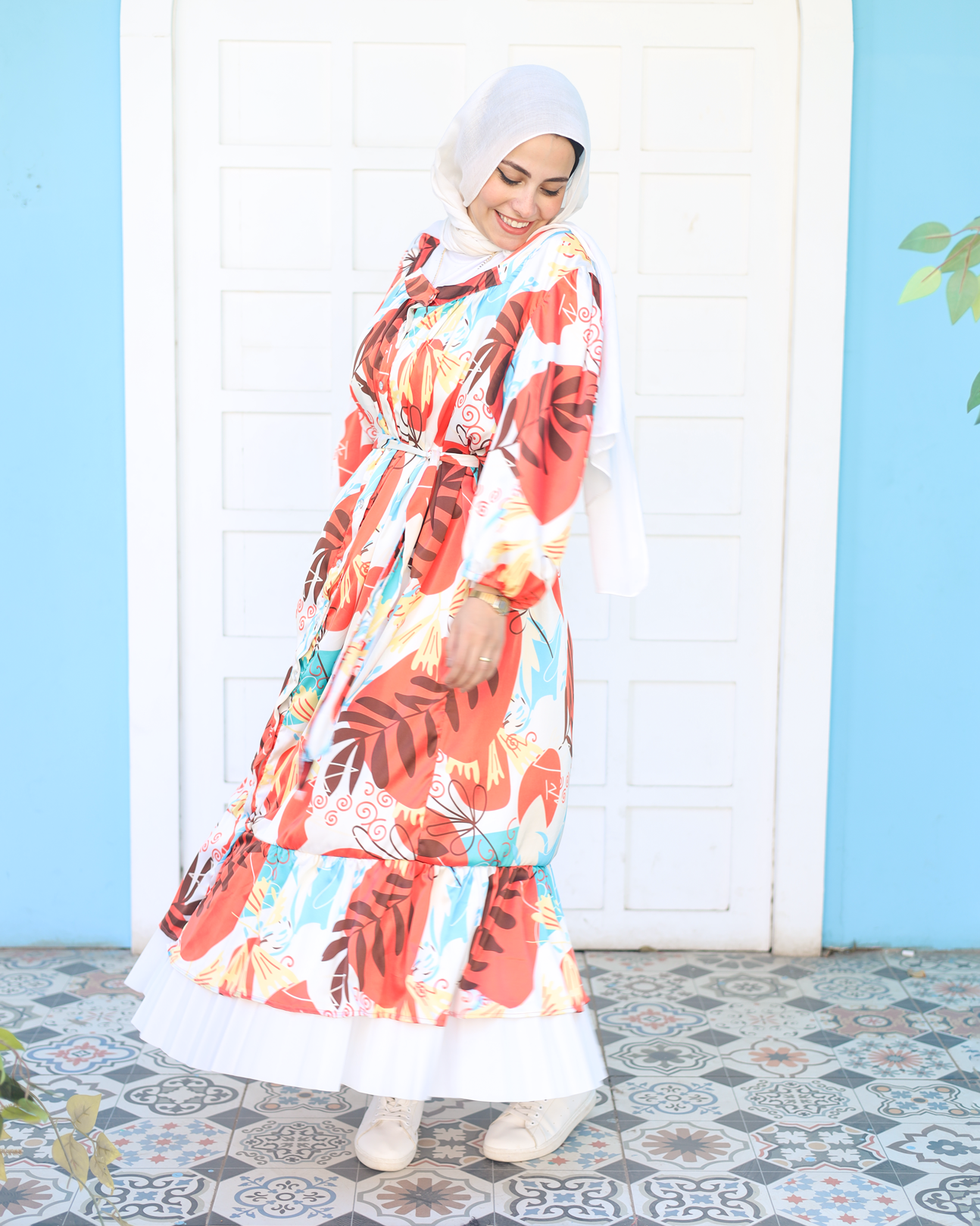 Satin dress orang