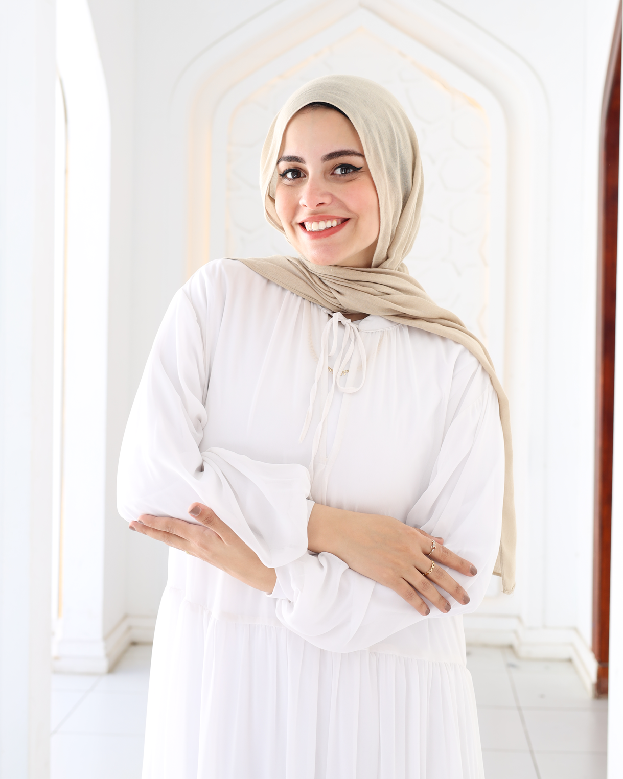 White Tiered Chiffon Dress