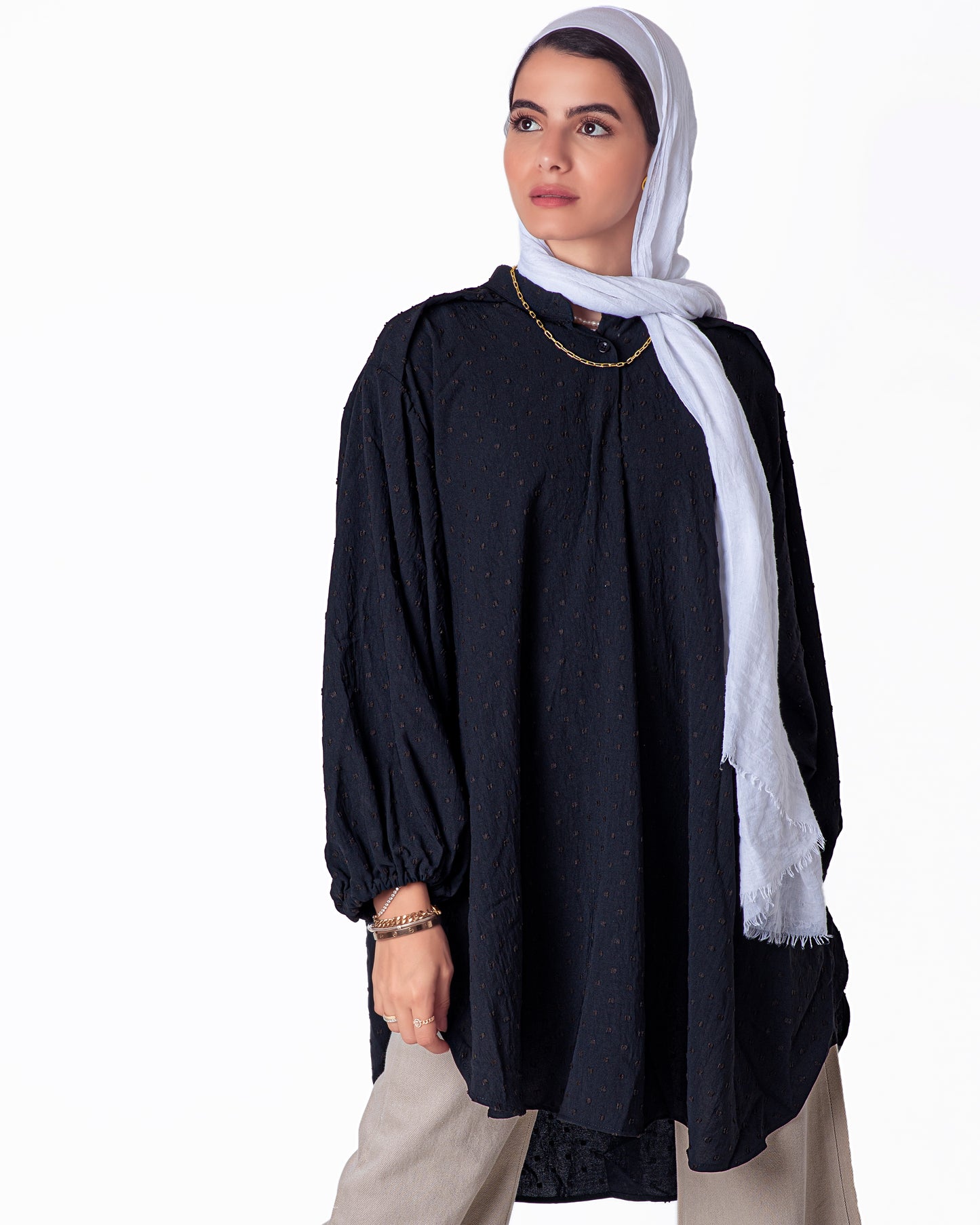 bubble blouse black