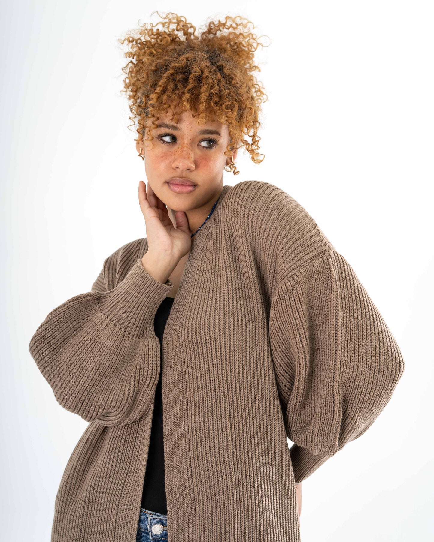 Midi Cardigan In Cafe