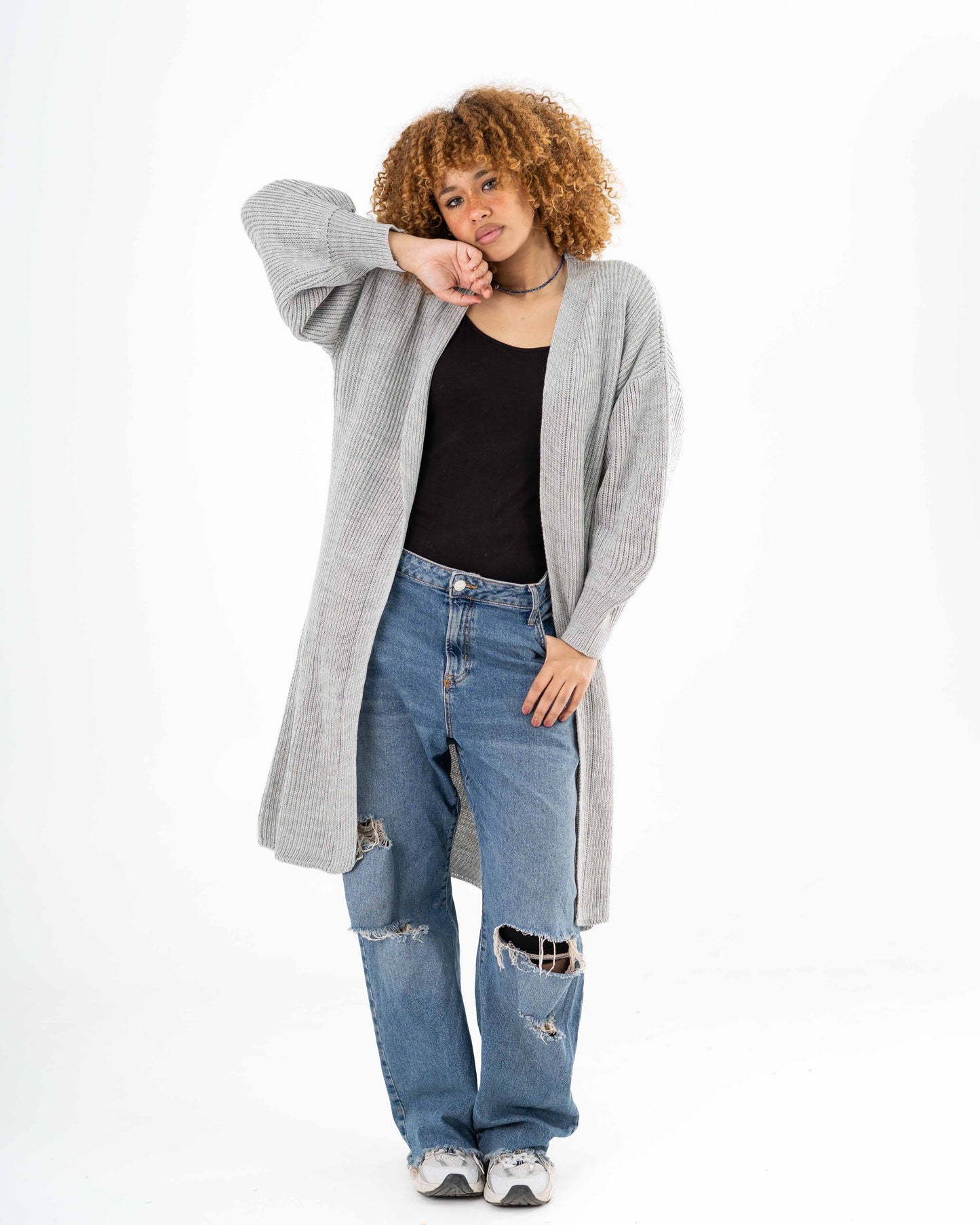 Midi Cardigan In Grey