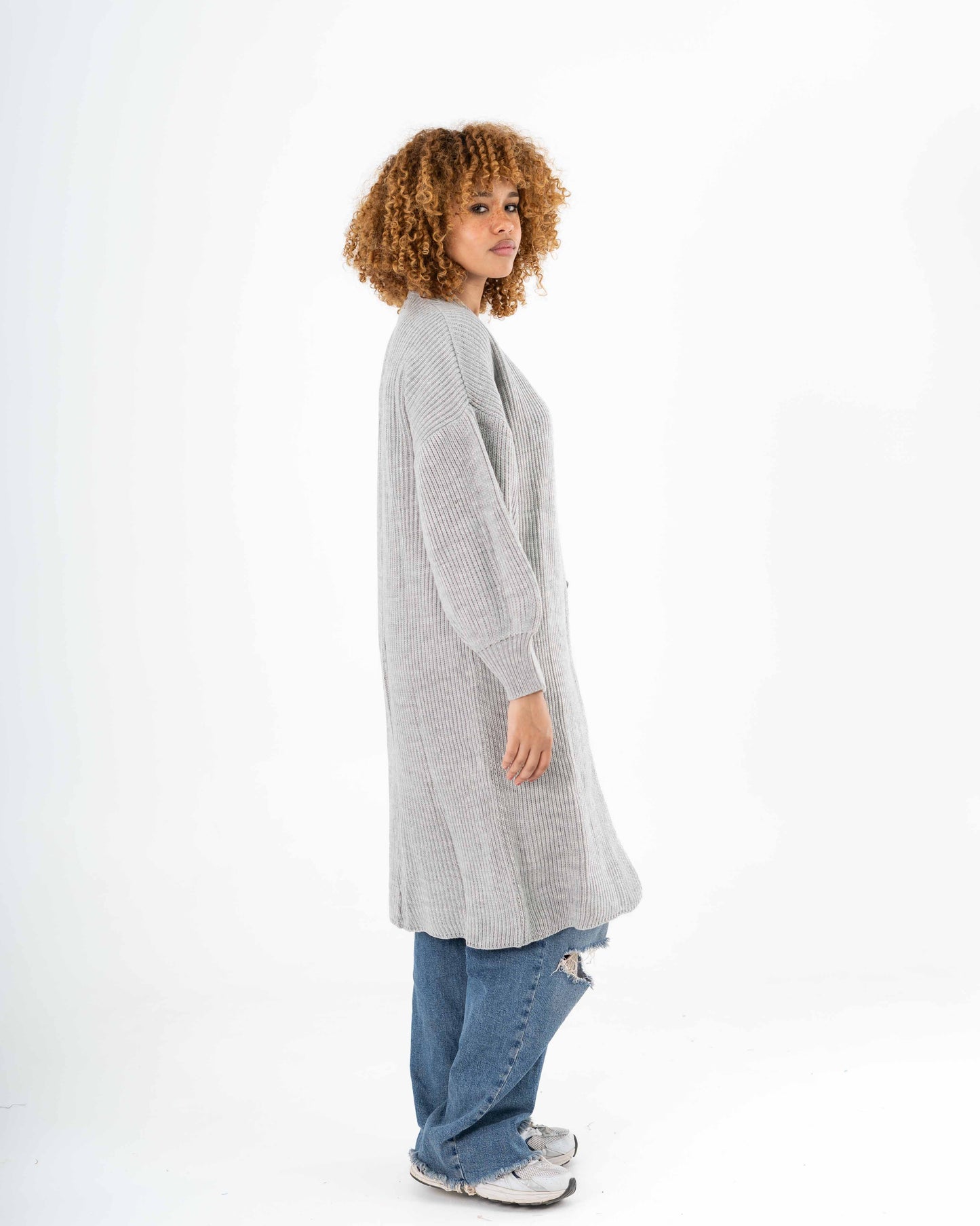 Midi Cardigan In Grey