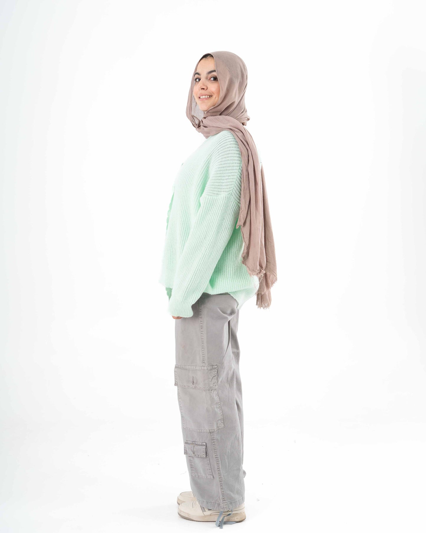 Oversized Button-Up Cardigan In Applegreen