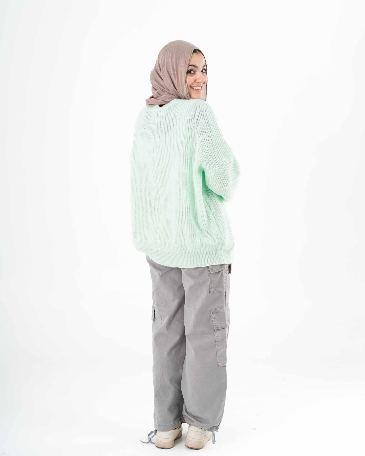 Oversized Button-Up Cardigan In Applegreen
