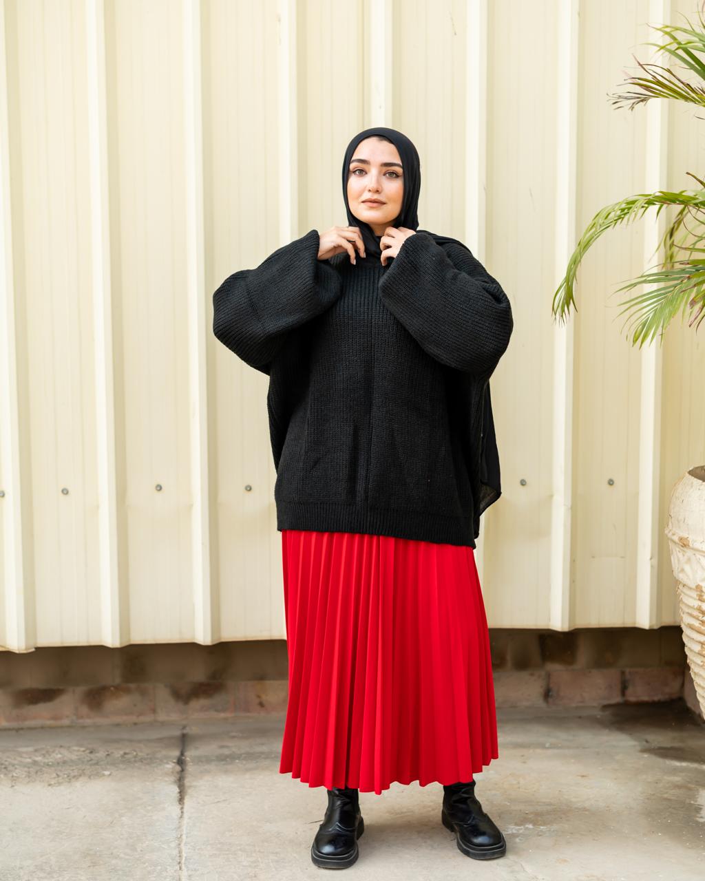 Oversized Chunky Pullover in black
