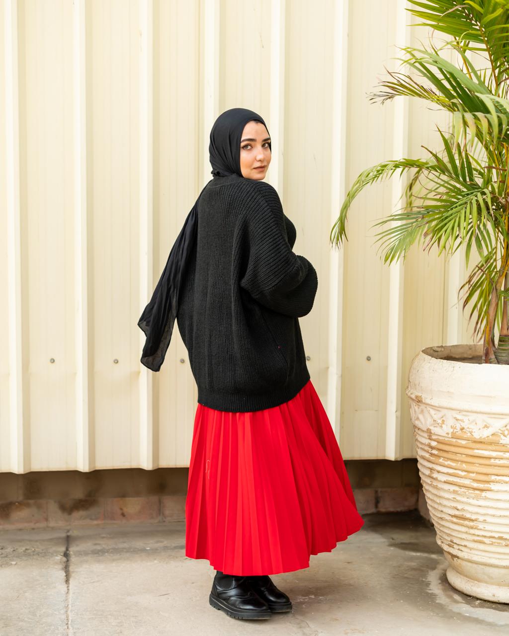 Oversized Chunky Pullover in black