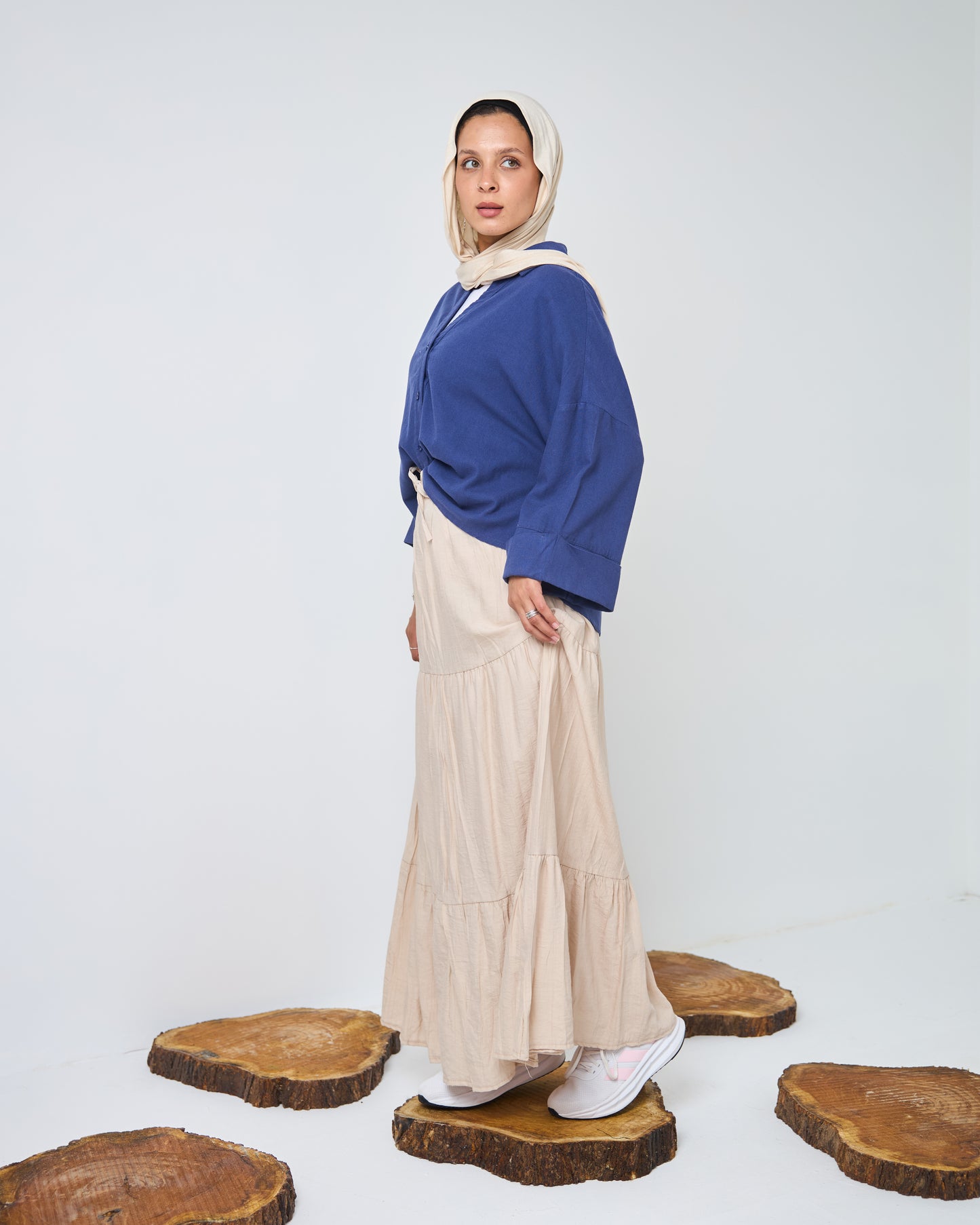 Flowy Linen Shirt in Blue