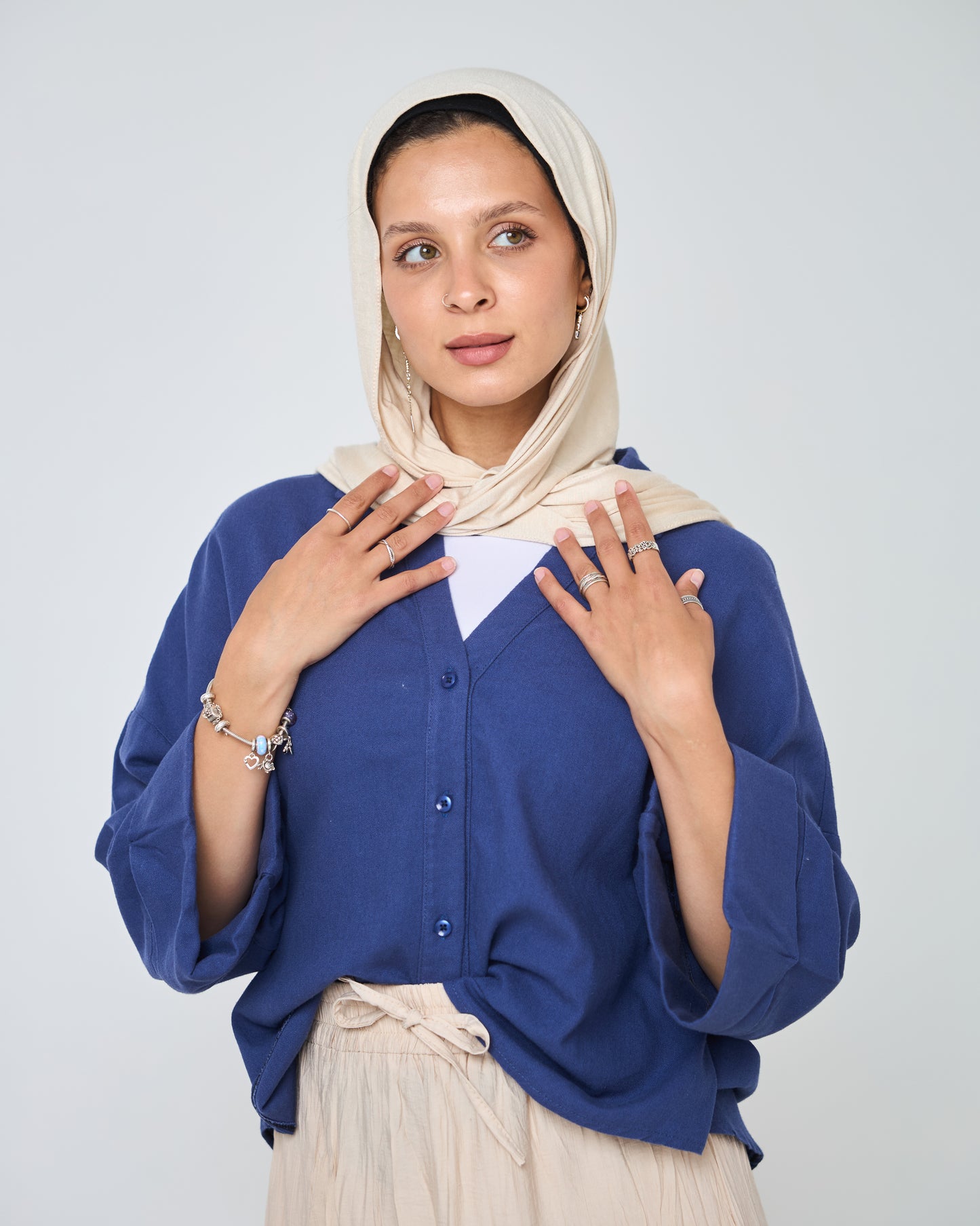 Flowy Linen Shirt in Blue