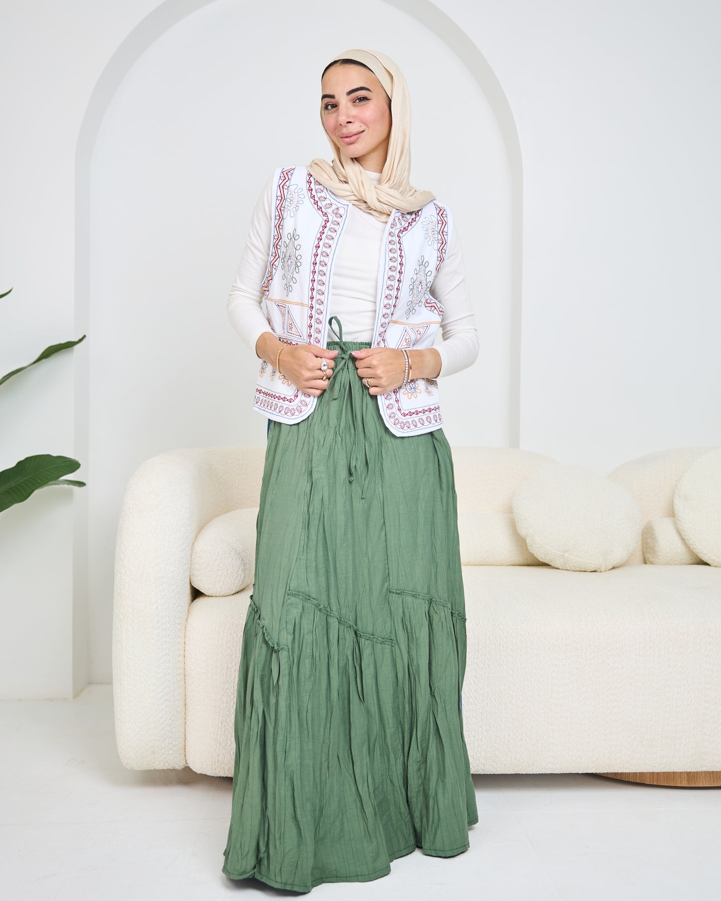 Skirt in olive