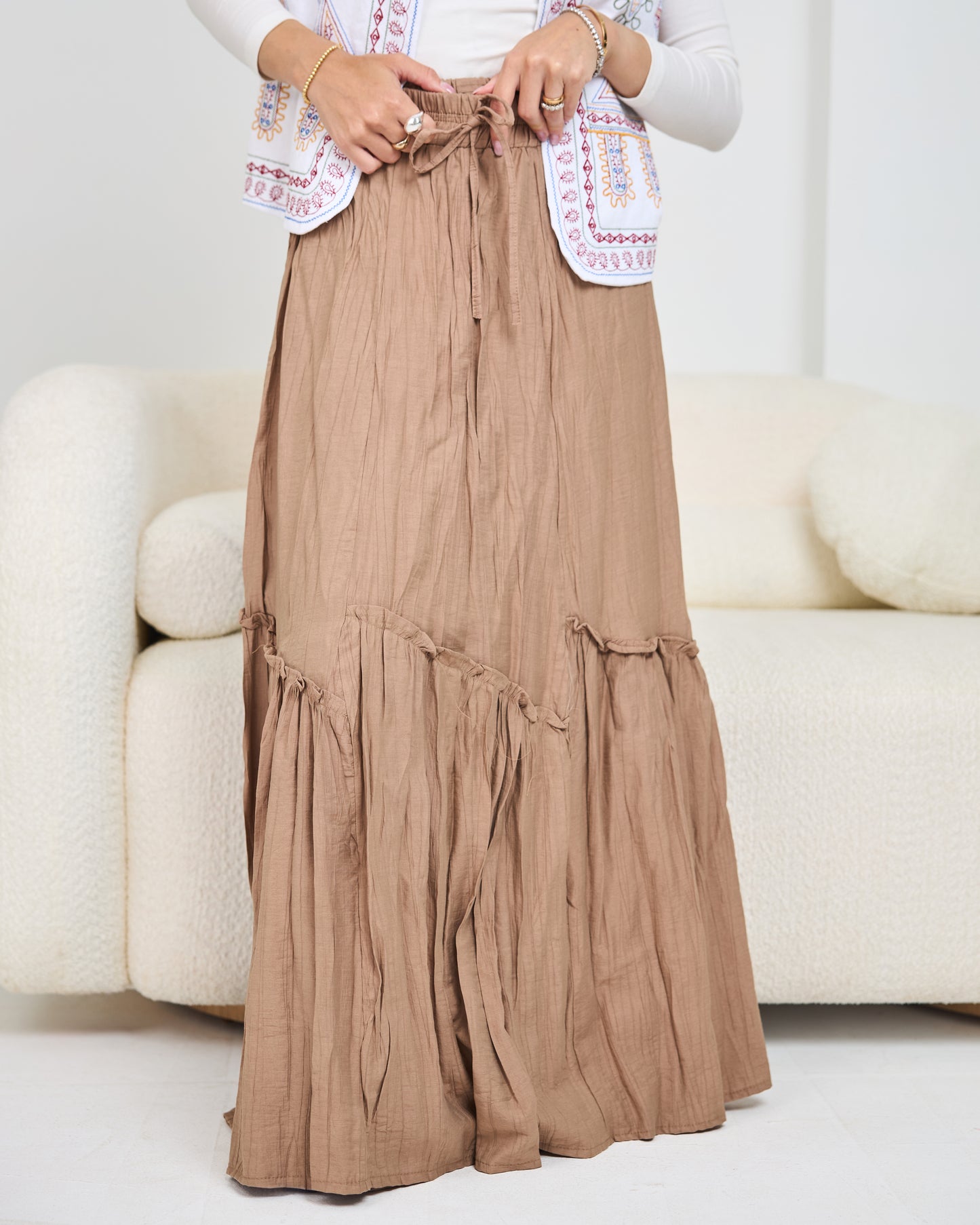 Skirt in cafe