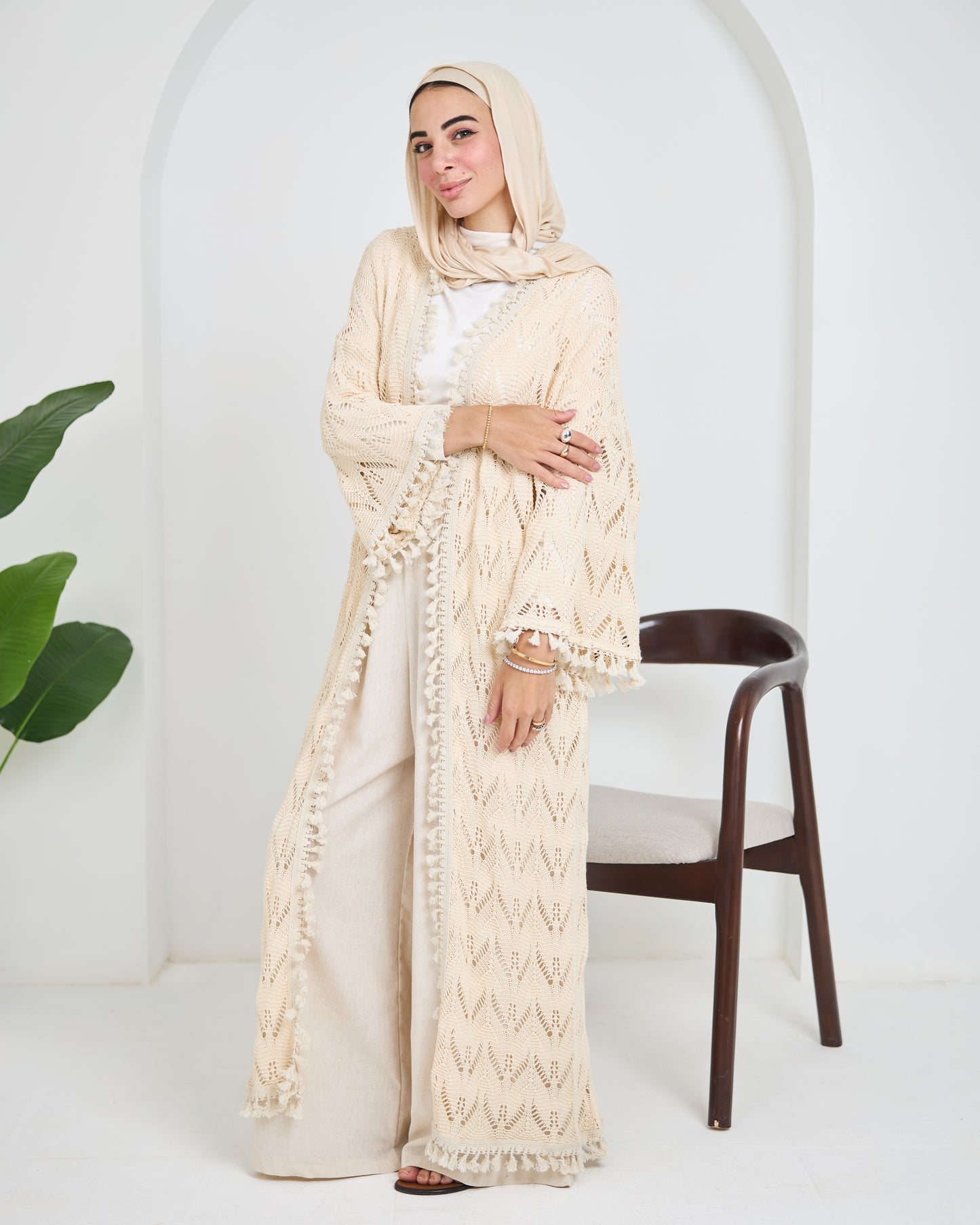 Hole-Knit Cardigan