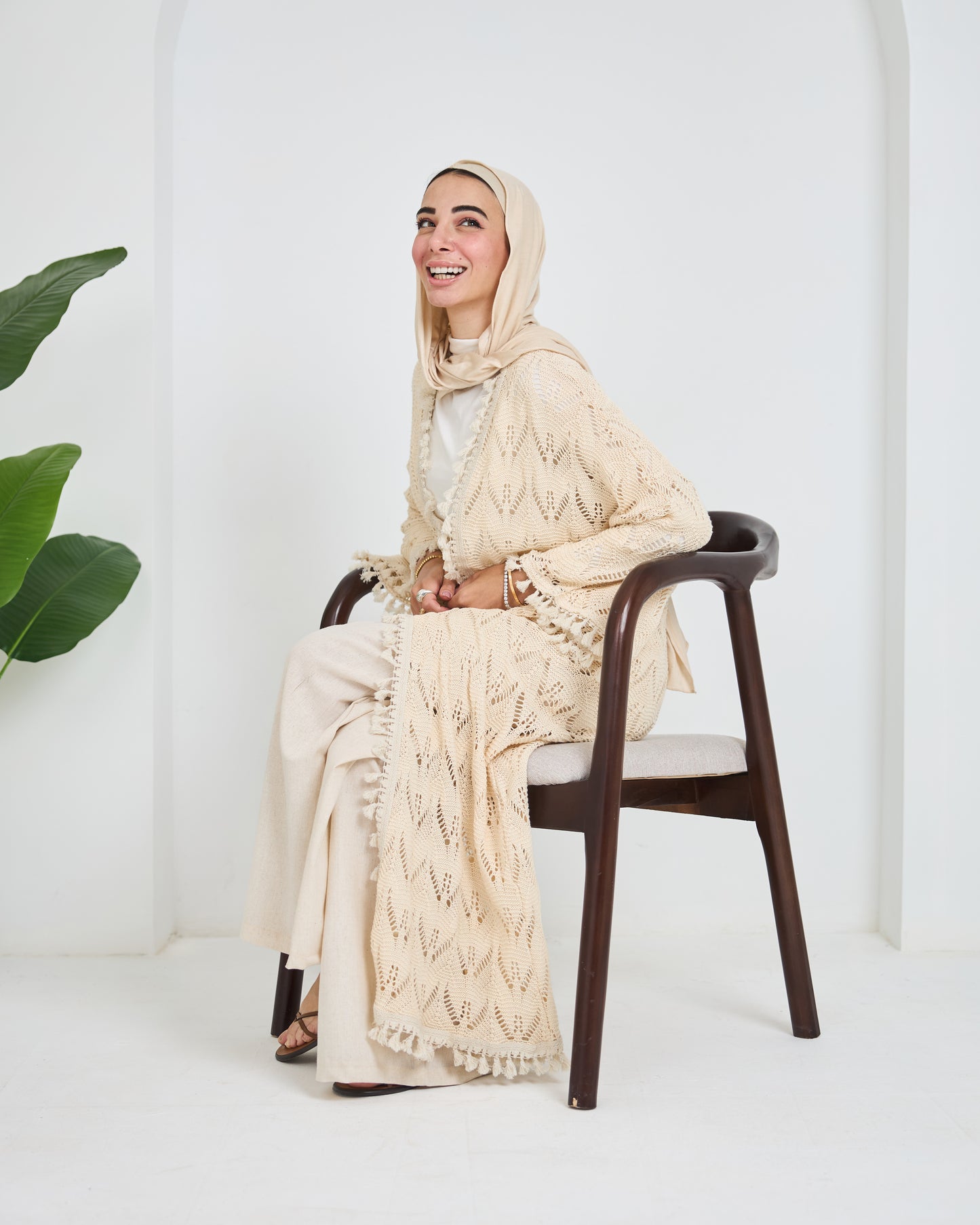 Hole-Knit Cardigan