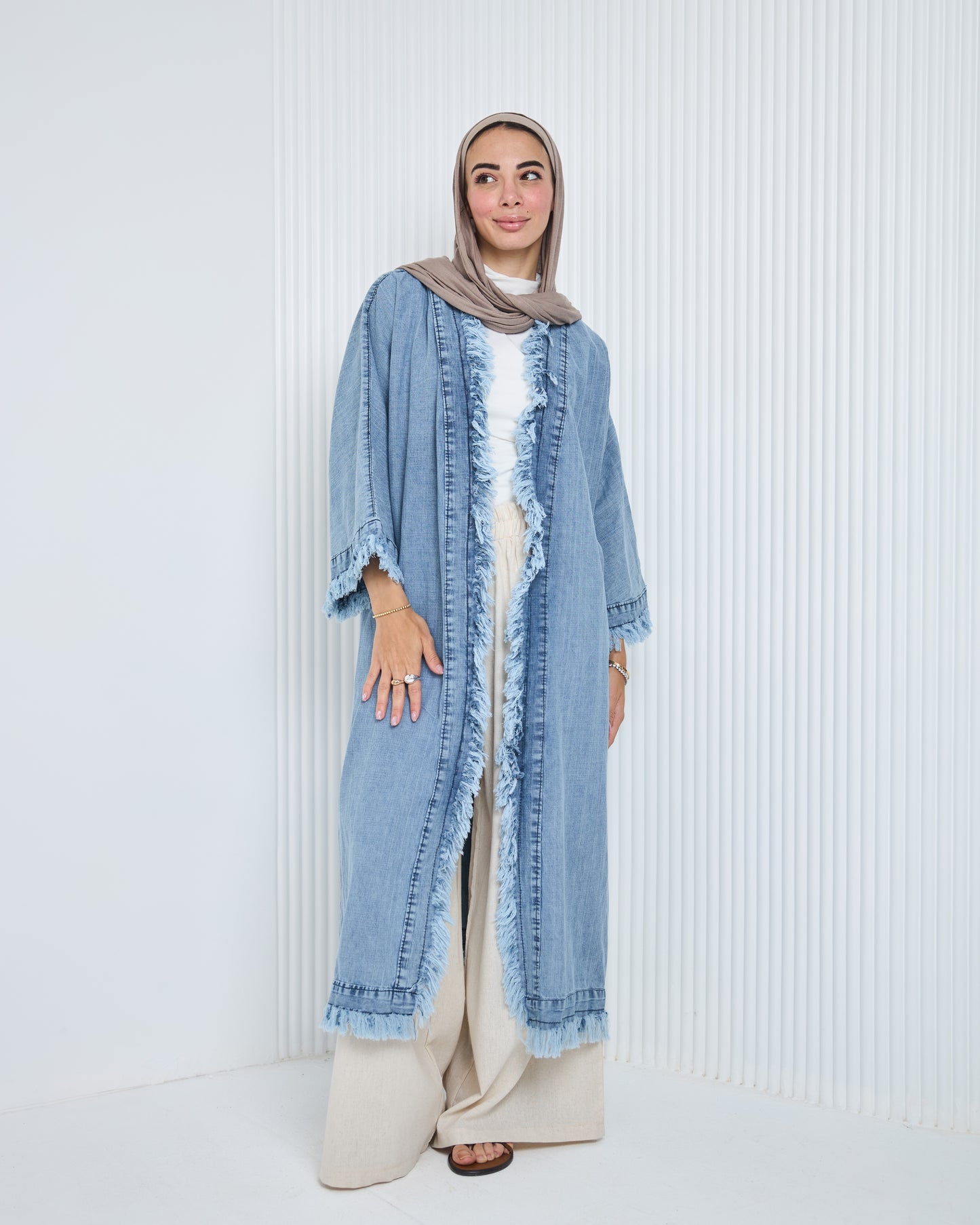 Frayed Denim Cardigan