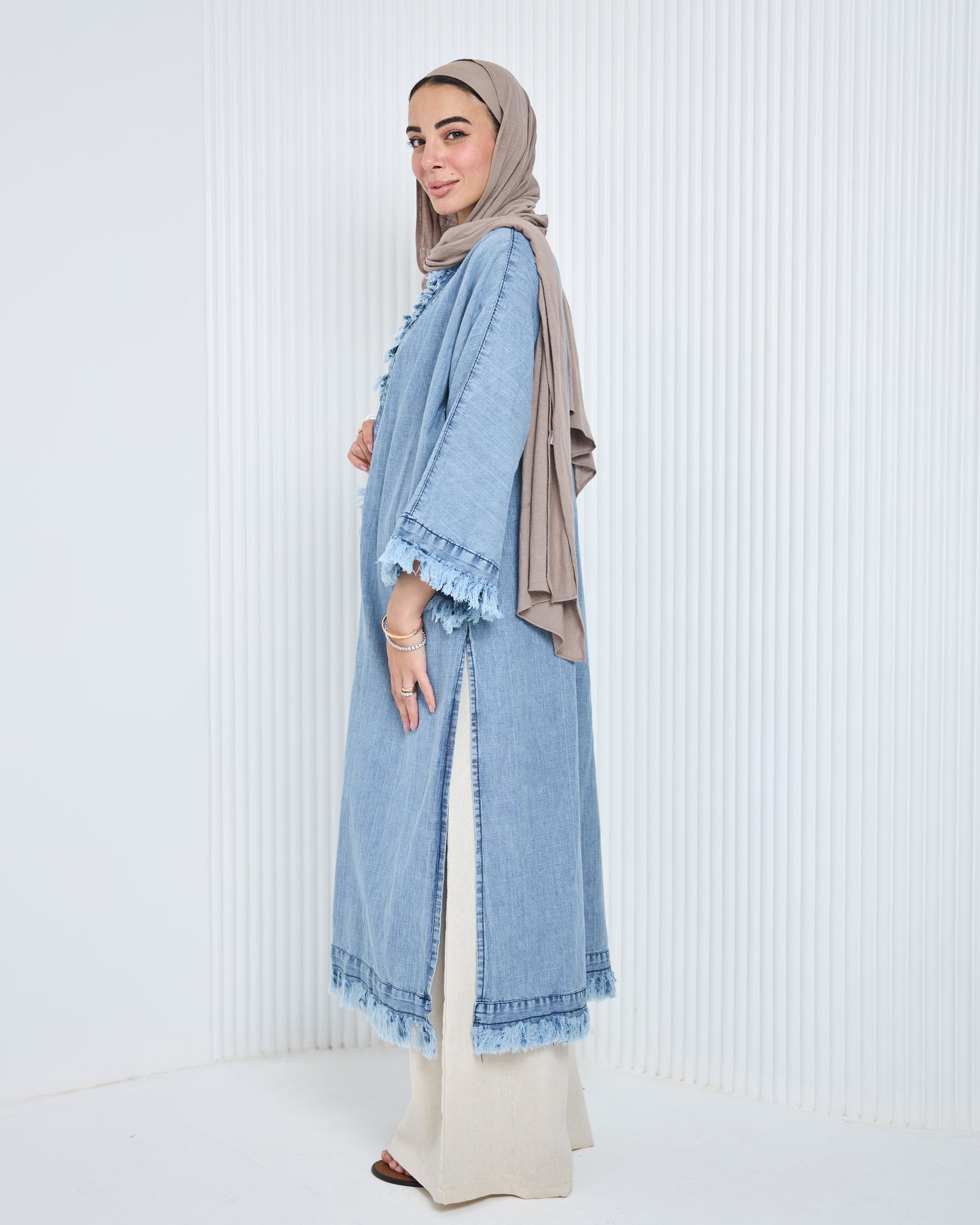 Frayed Denim Cardigan