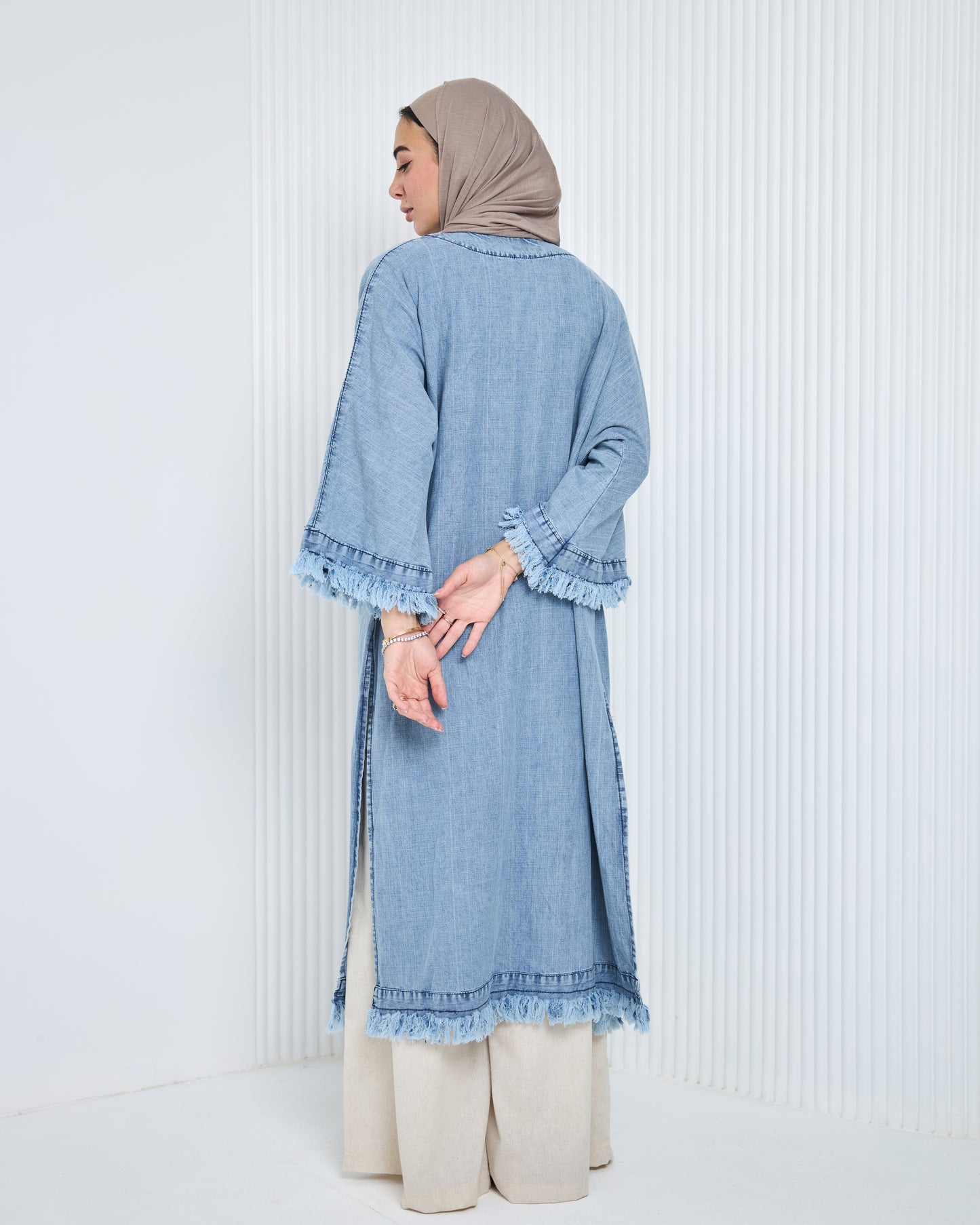 Frayed Denim Cardigan