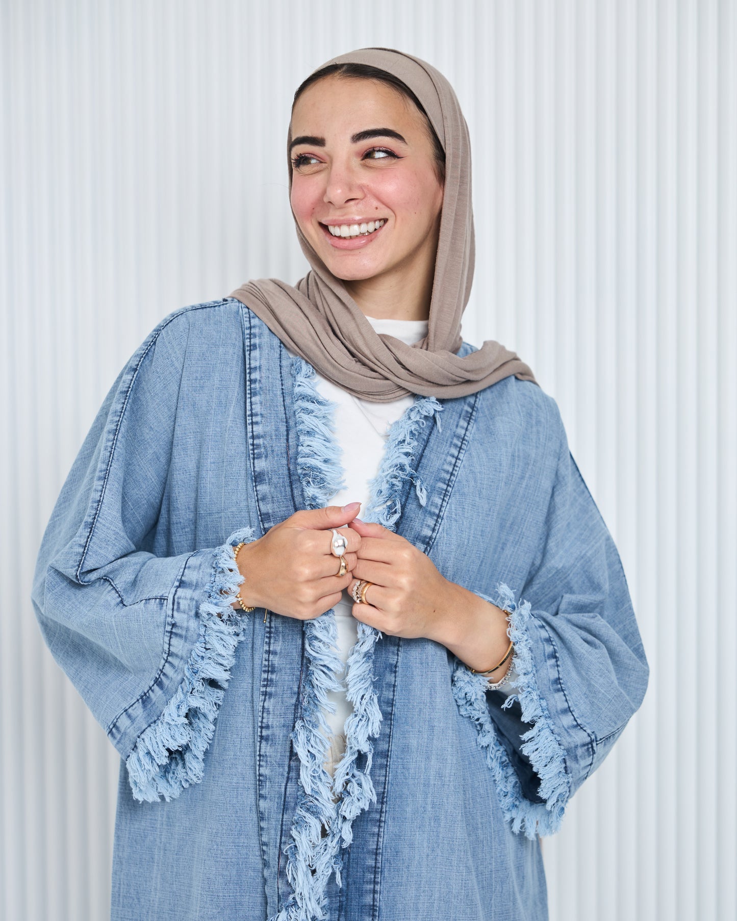 Frayed Denim Cardigan