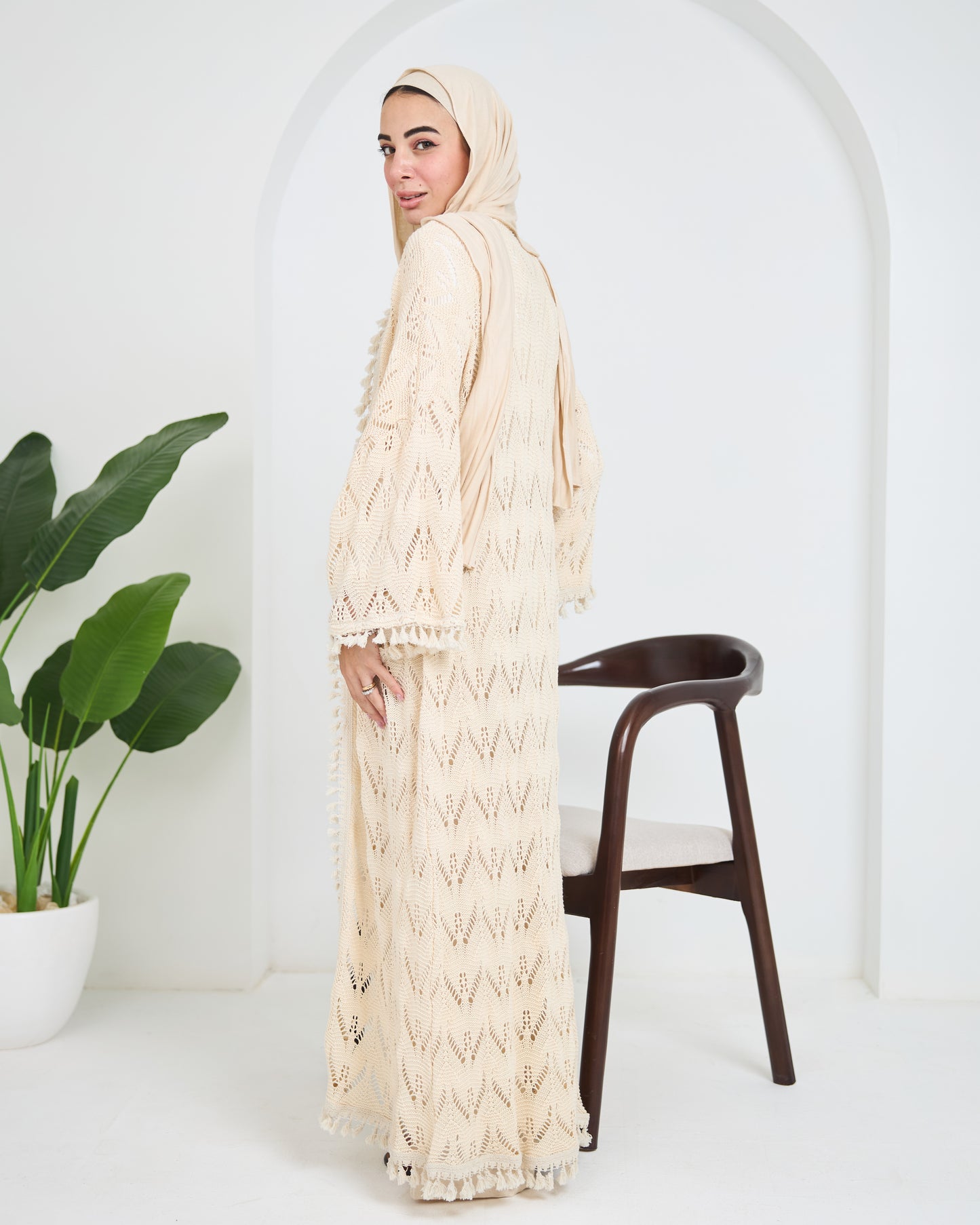 Hole-Knit Cardigan