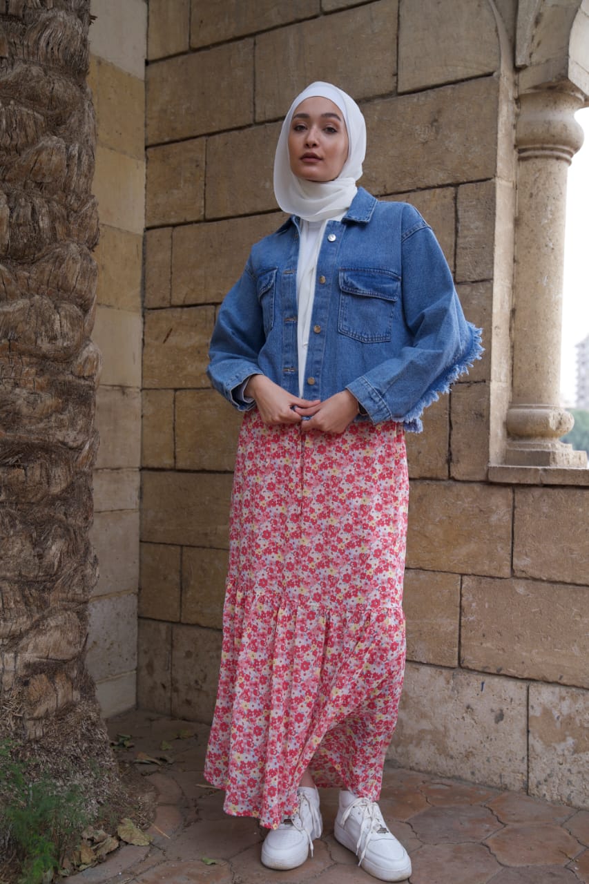 Floral chiffon skirt