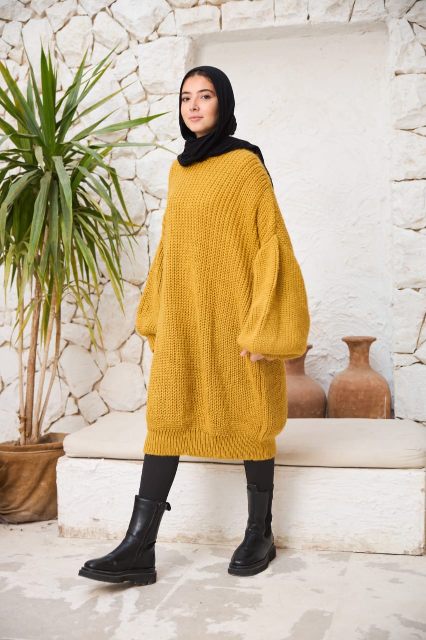 Extra Oversized Chunky Pullover in Mustard