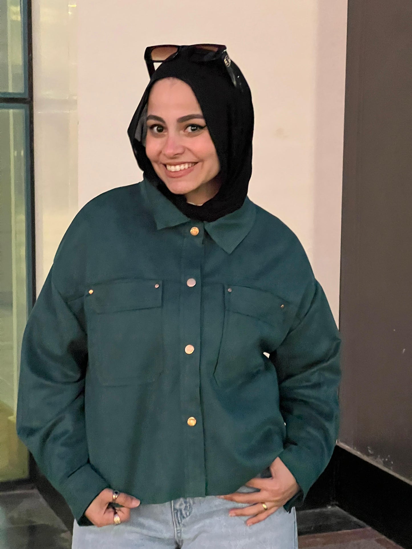 Olive suede shirt