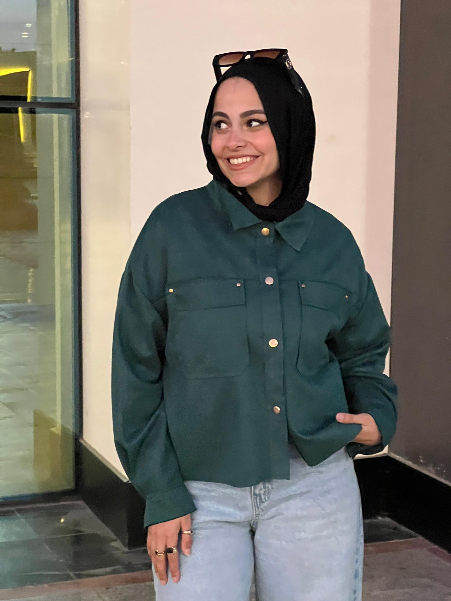 Olive suede shirt