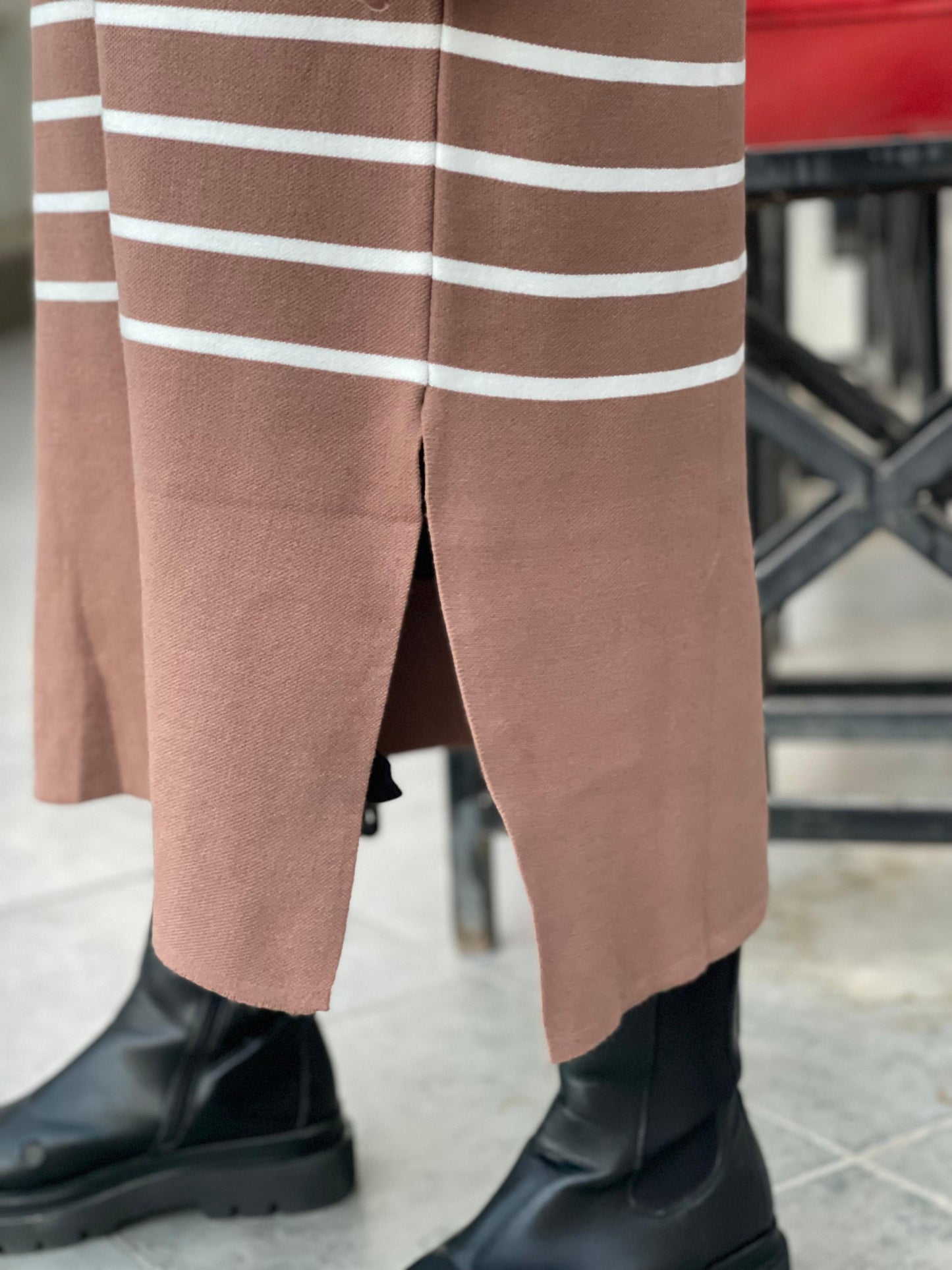 Stripped Dress in brown