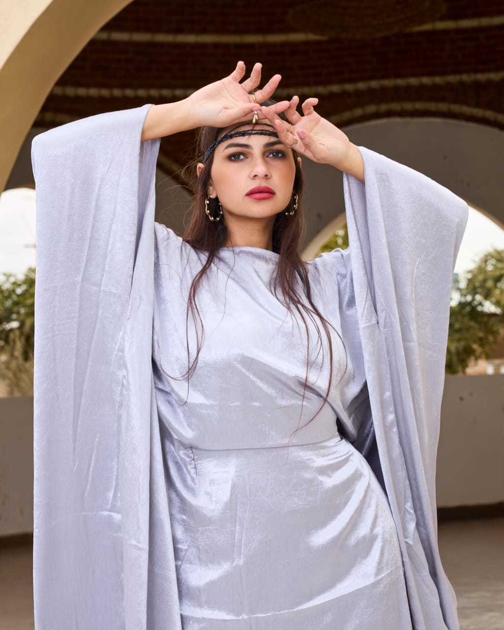 The Shimmery Dress in silver gray