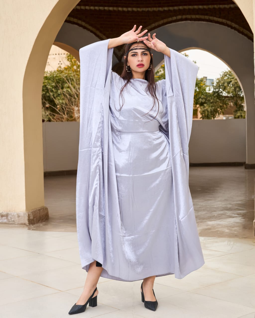 The Shimmery Dress in silver gray