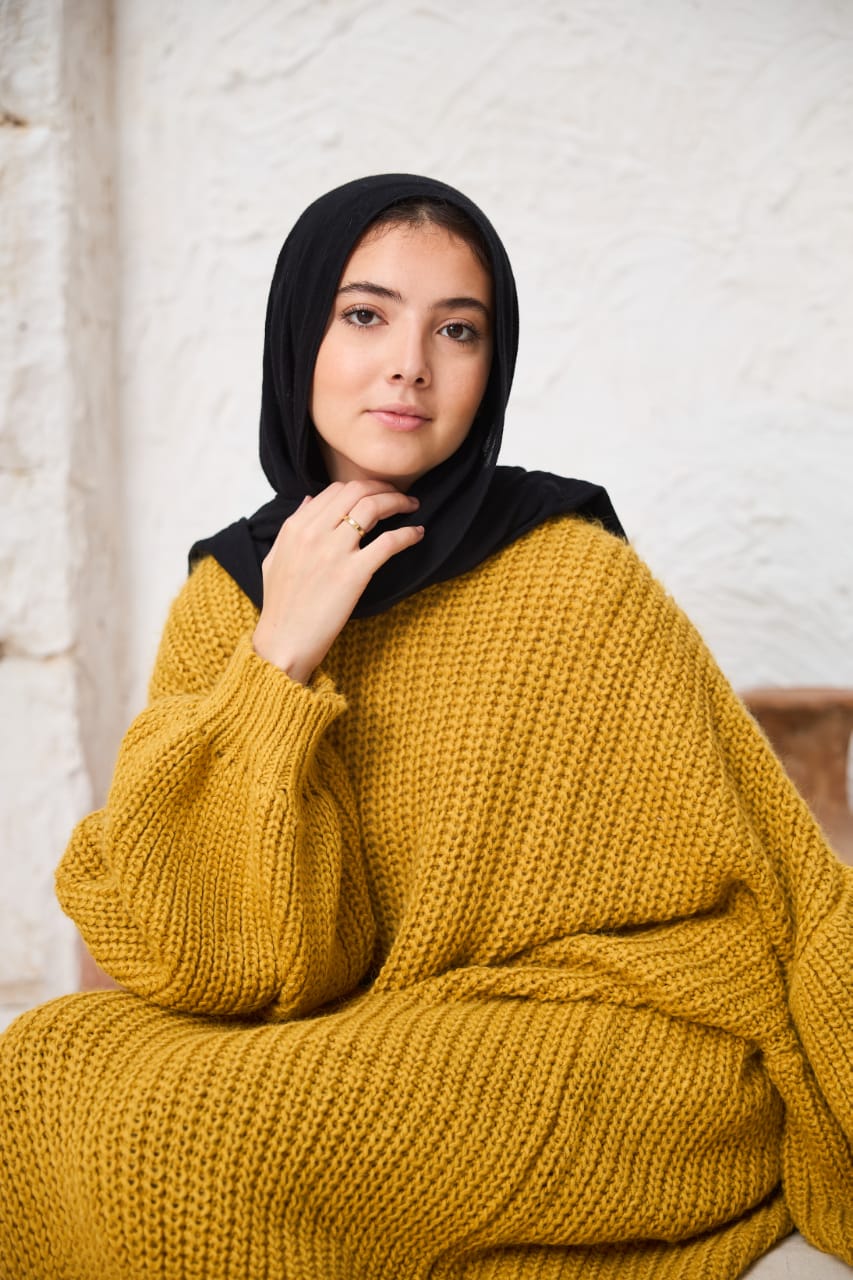 Extra Oversized Chunky Pullover in Mustard
