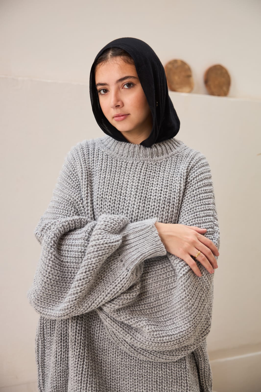 Extra Oversized Chunky Pullover in Grey