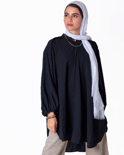 bubble blouse black