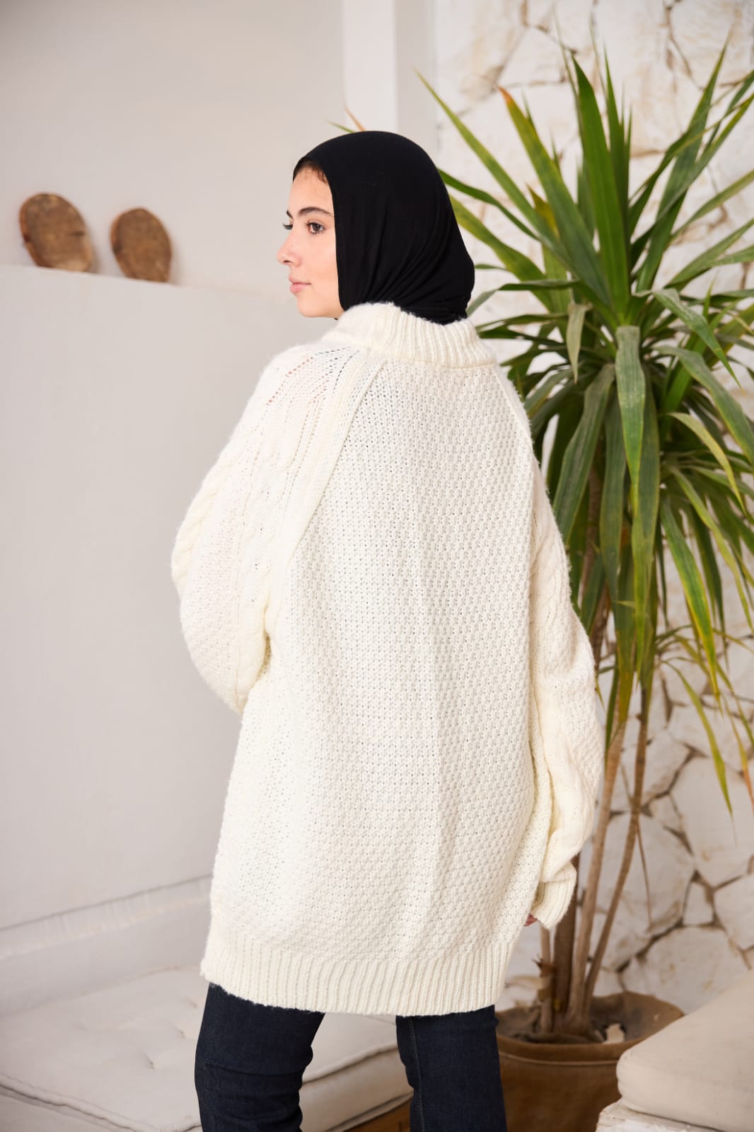 Oversized Cable-knit Sweater