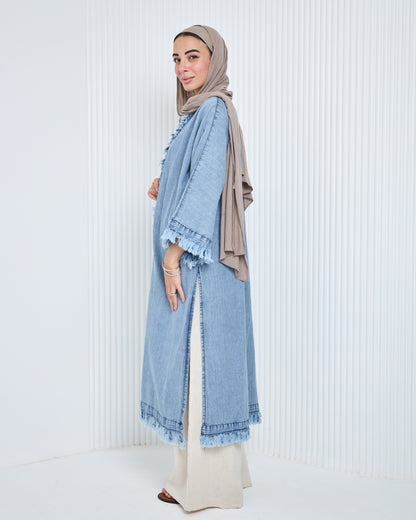 Frayed Denim Cardigan