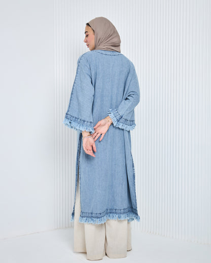 Frayed Denim Cardigan